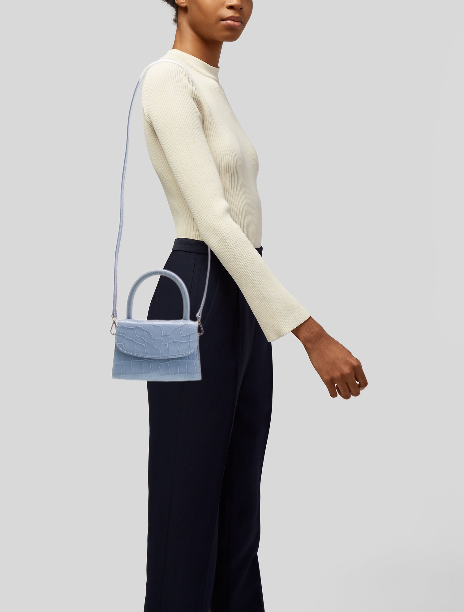 By Far Embossed Leather Mini Bag