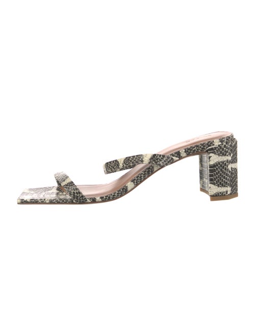 By Far Leather Animal Print Slides