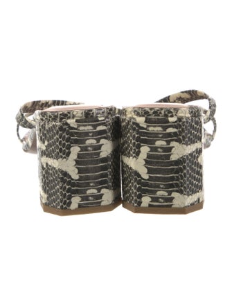 By Far Leather Animal Print Slides