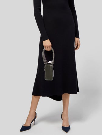 By Far Leather Top Handle Bag