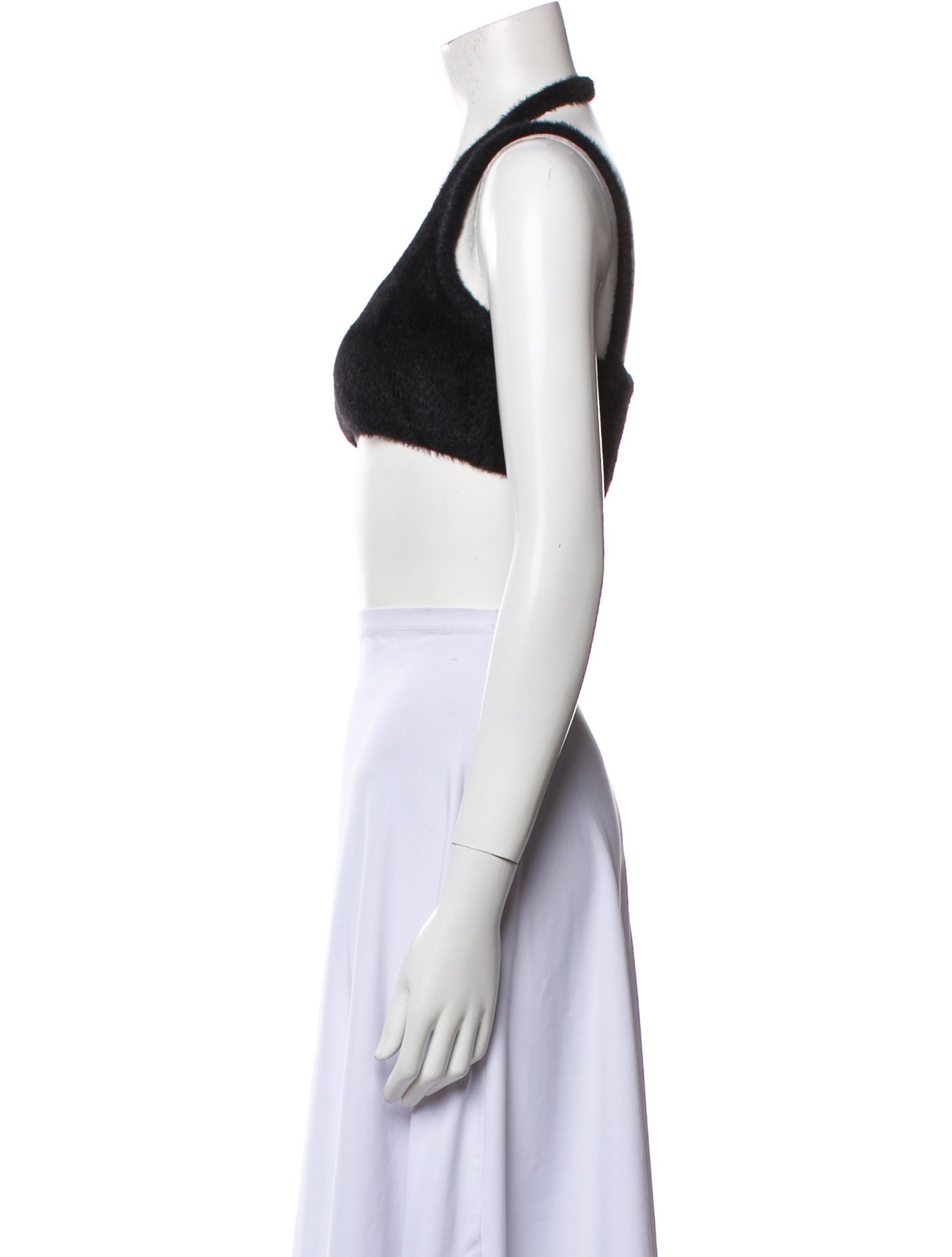 By Far Scoop Neck Sleeveless Crop Top
