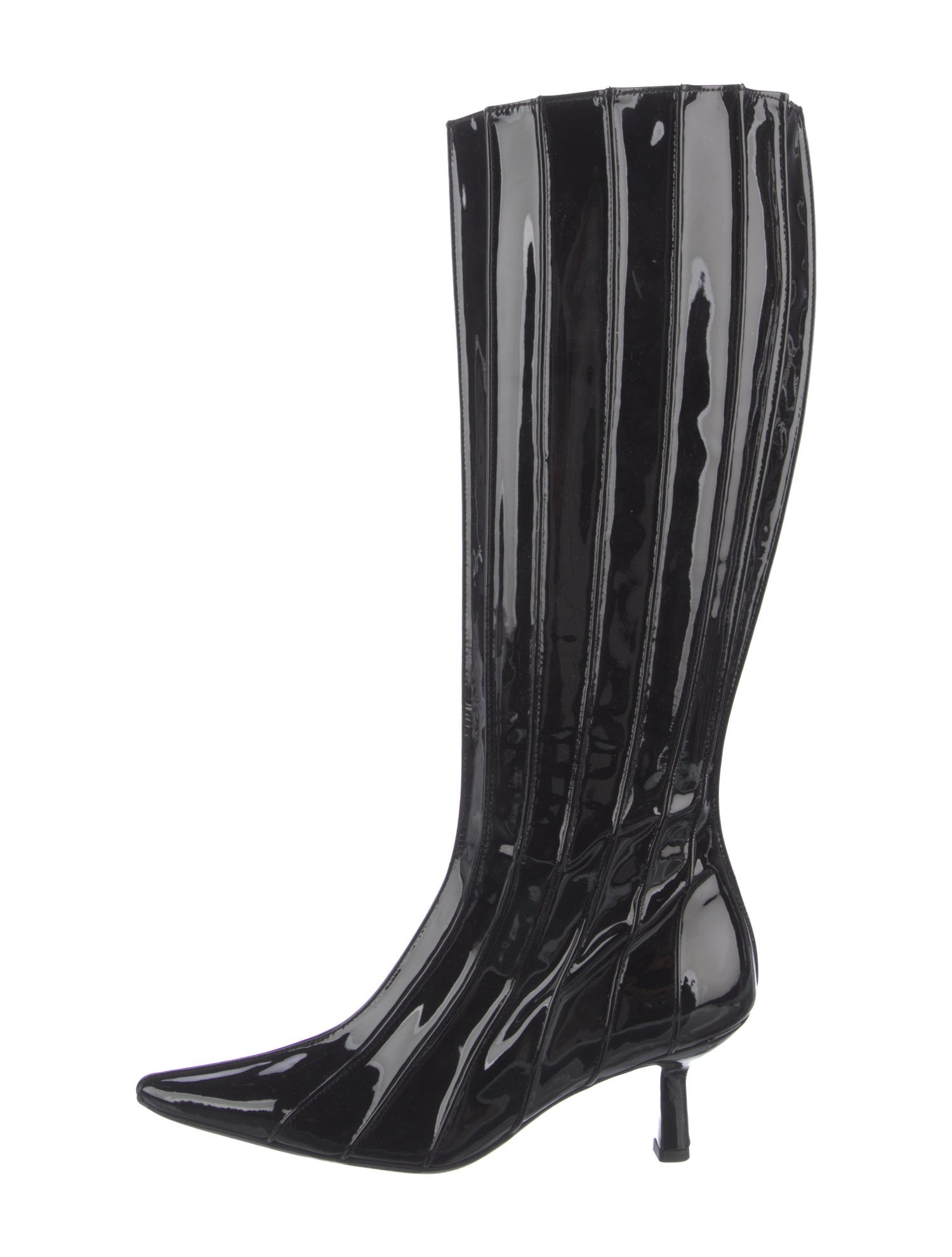 By Far Patent Leather Riding Boots
