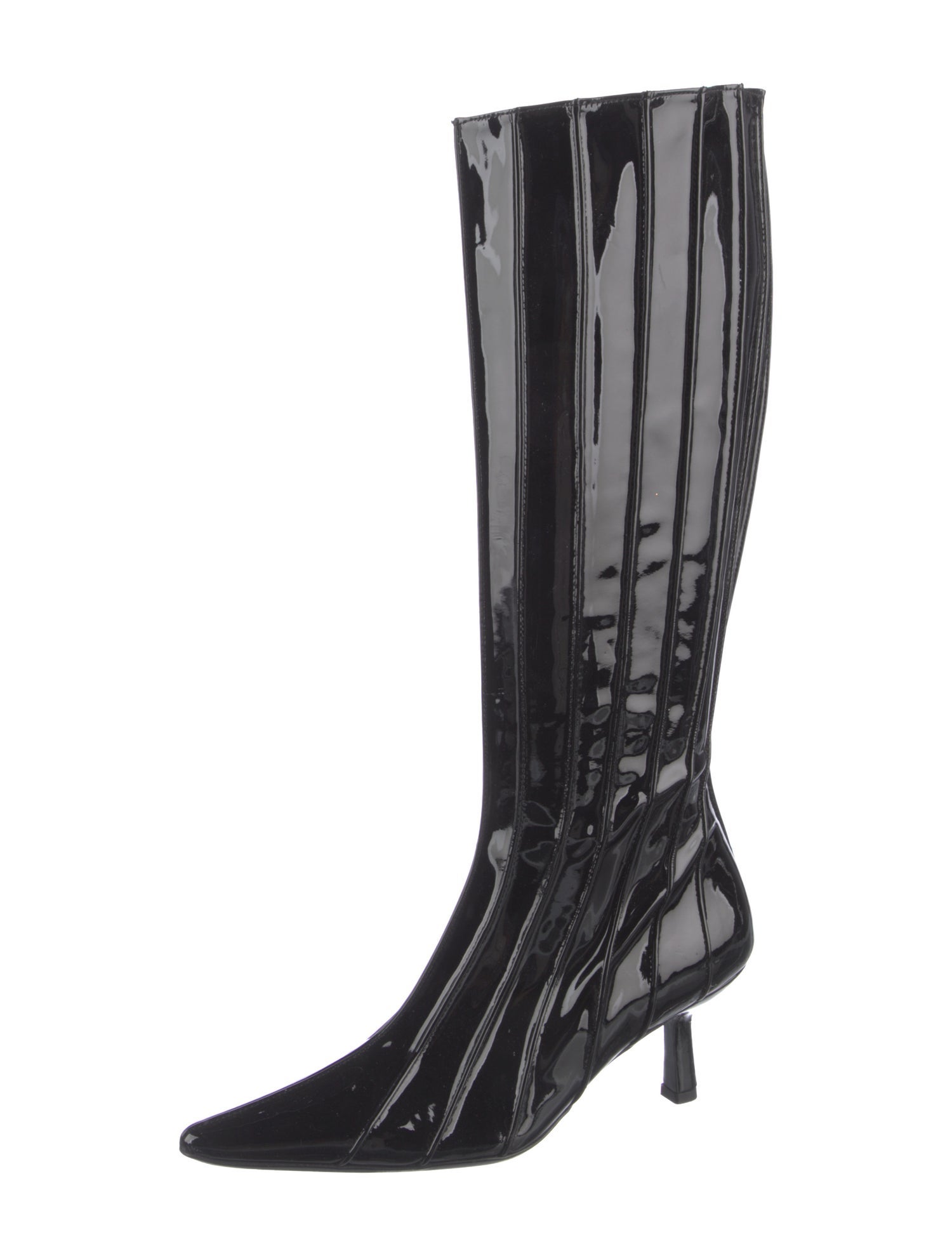 By Far Patent Leather Riding Boots