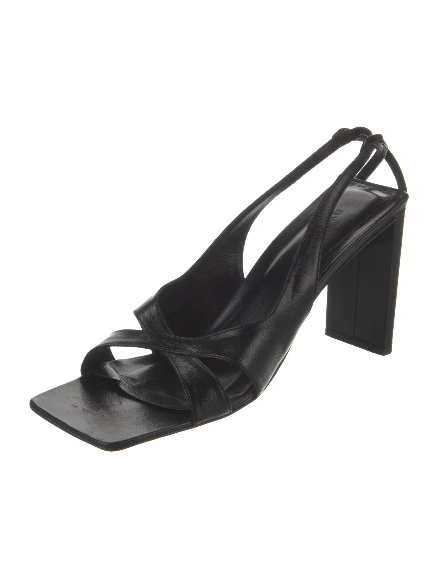 By Far Leather Slingback Sandals