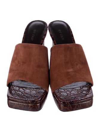 By Far Suede Slides