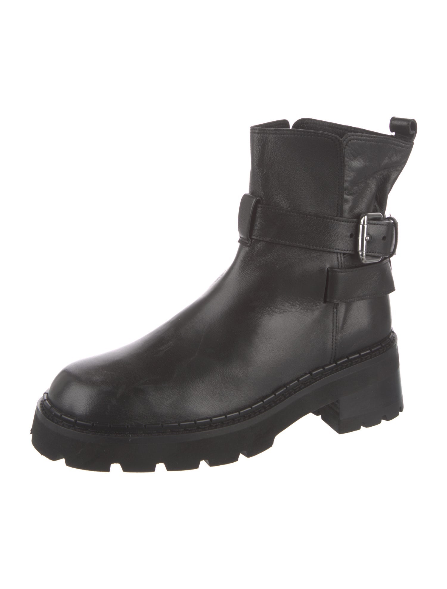 By Far Leather Moto Boots