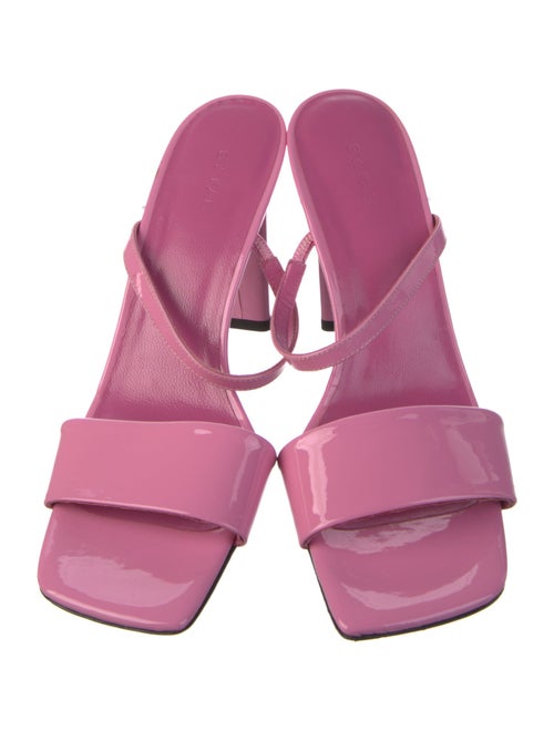 By Far Leather Printed Slides