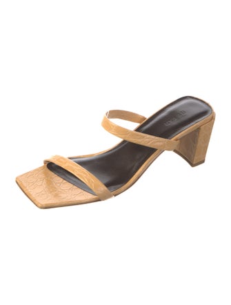 By Far Embossed Leather Slides