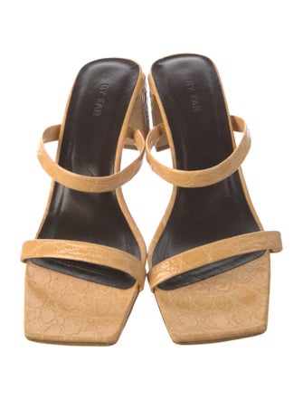 By Far Embossed Leather Slides