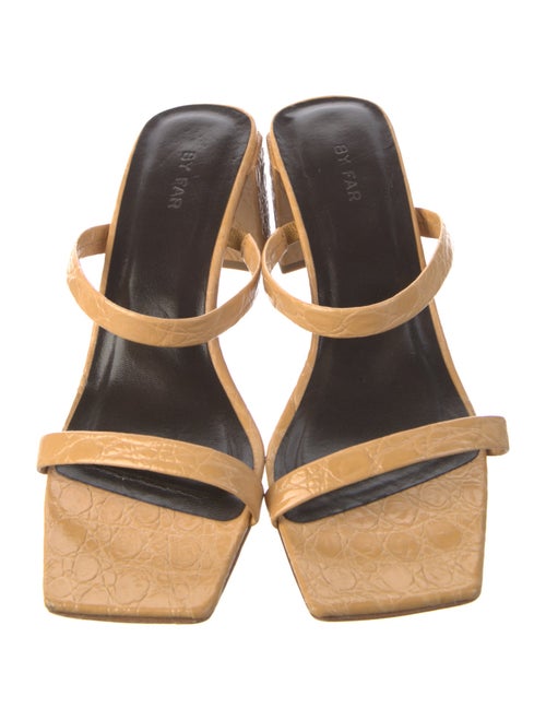 By Far Embossed Leather Slides