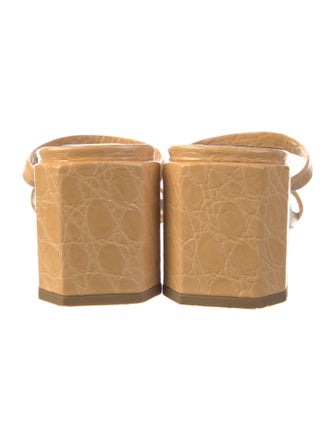 By Far Embossed Leather Slides