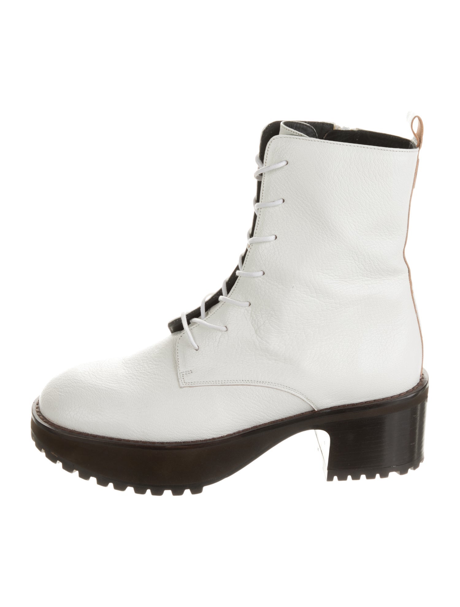 By Far Leather Combat Boots