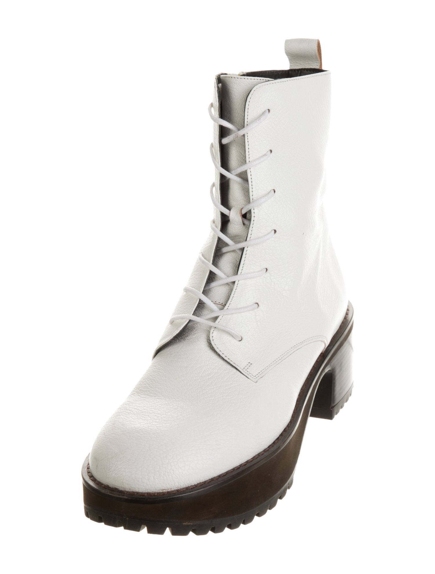 By Far Leather Combat Boots