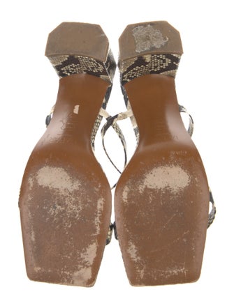 By Far Embossed Leather Animal Print Slides