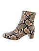 By Far Leather Animal Print Boots