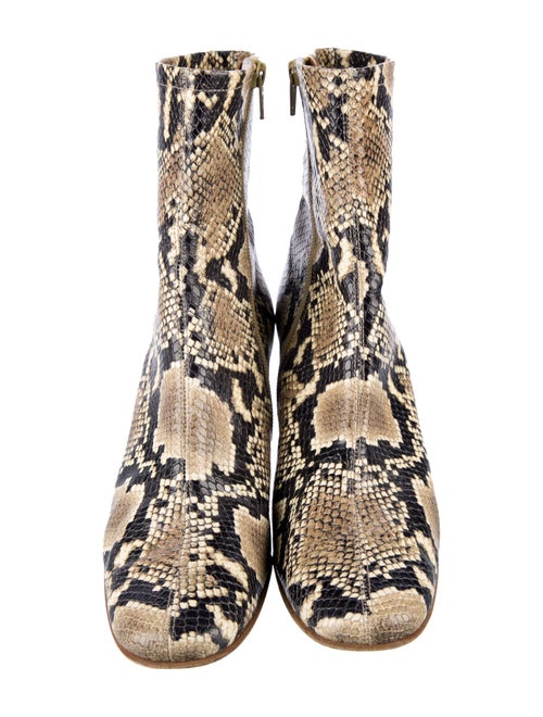 By Far Leather Animal Print Boots