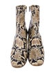 By Far Leather Animal Print Boots
