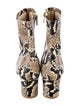 By Far Leather Animal Print Boots