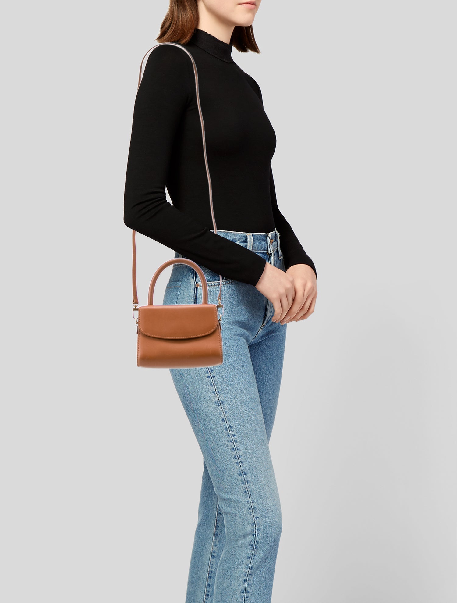 By Far Leather Top Handle Bag