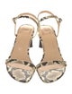 By Far Leather Animal Print Sandals