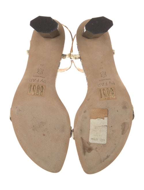 By Far Leather Animal Print Sandals