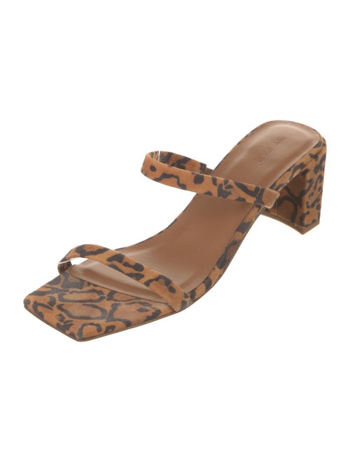 By Far Suede Animal Print Slides