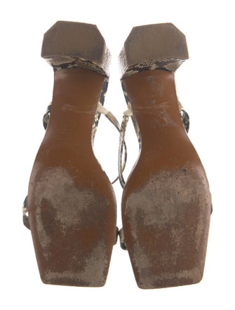 By Far Leather Animal Print Slides