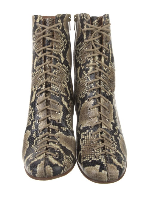 By Far GG Embossed Leather Lace-Up Boots