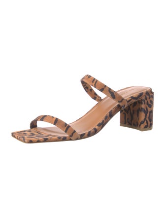 By Far Suede Animal Print Slides