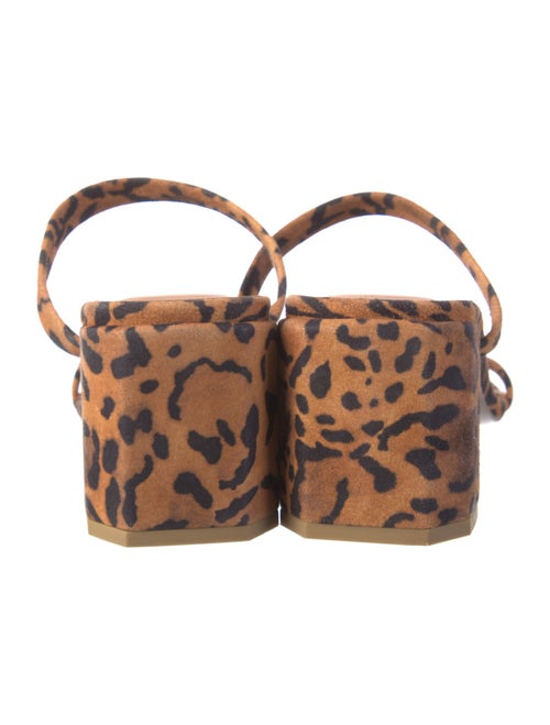 By Far Suede Animal Print Slides