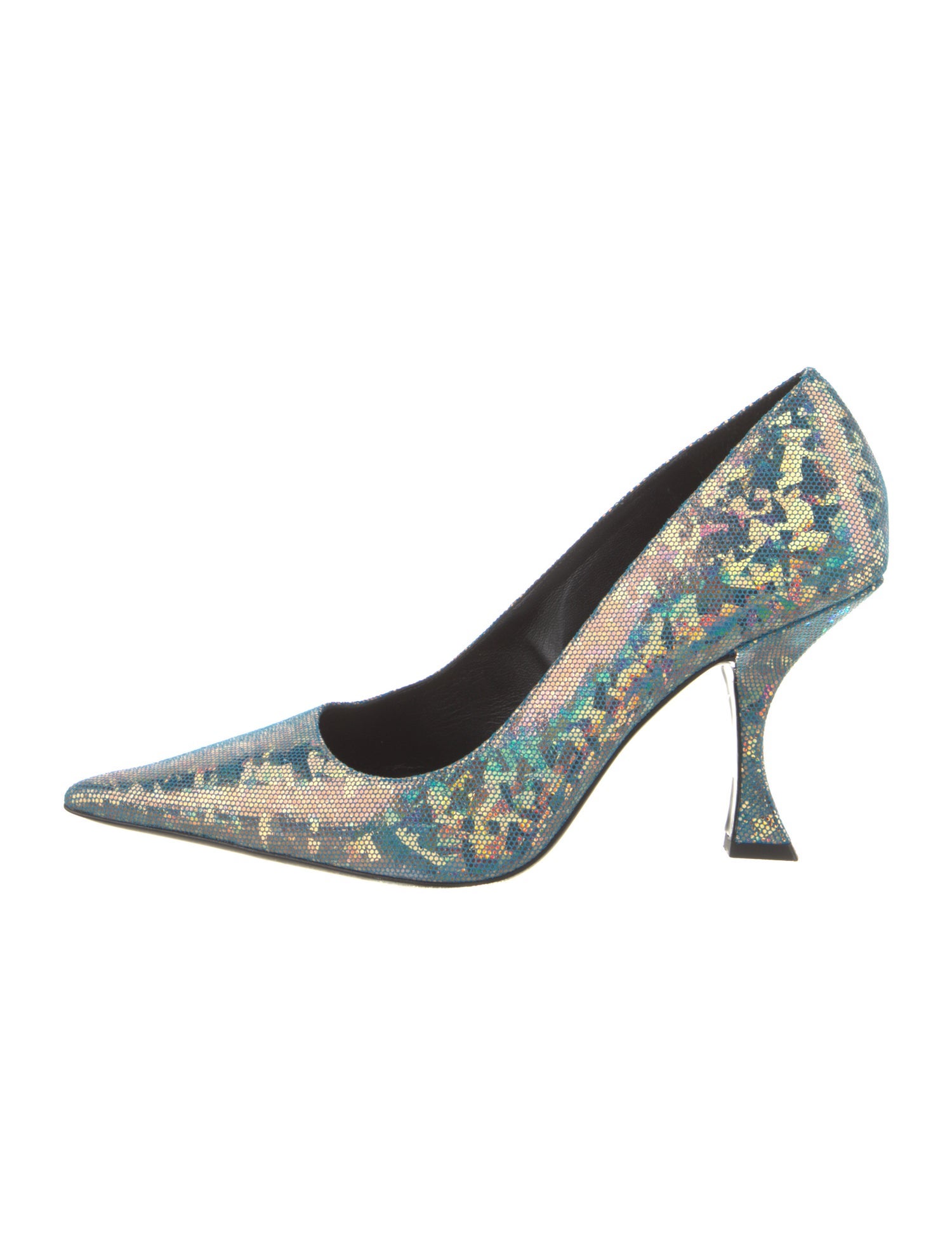 By Far Leather Printed Pumps