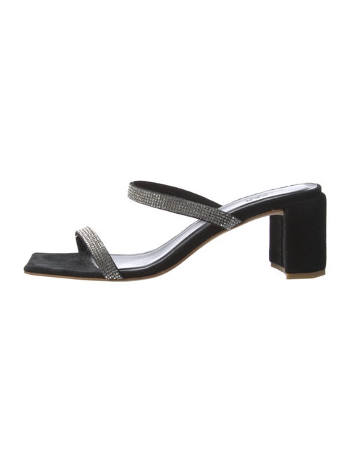 By Far Suede Crystal Embellishments Slides