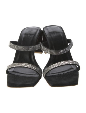 By Far Suede Crystal Embellishments Slides