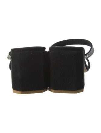 By Far Suede Crystal Embellishments Slides