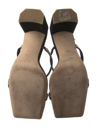 By Far Suede Crystal Embellishments Slides