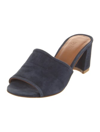 By Far Suede Leather Trim Embellishment Slides