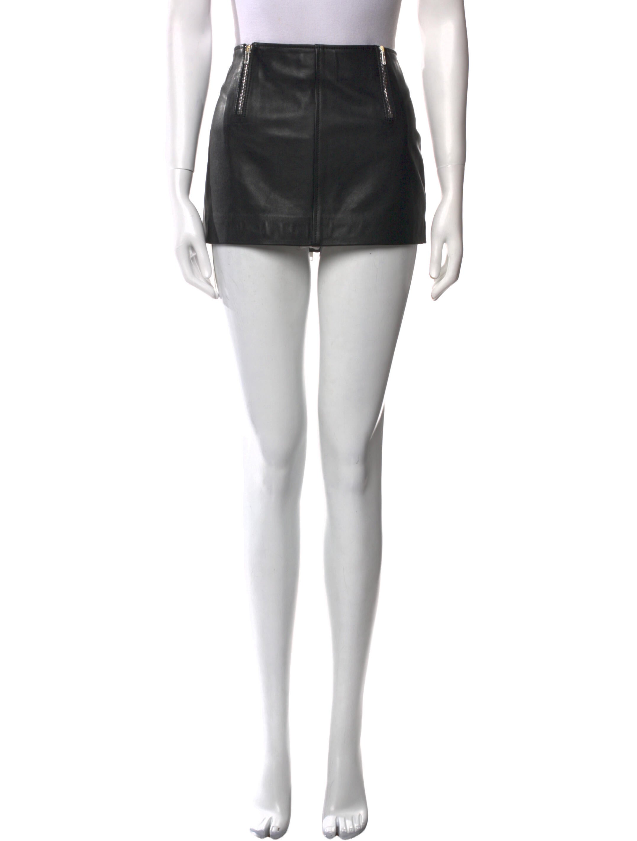 By Far Leather Mini Skirt