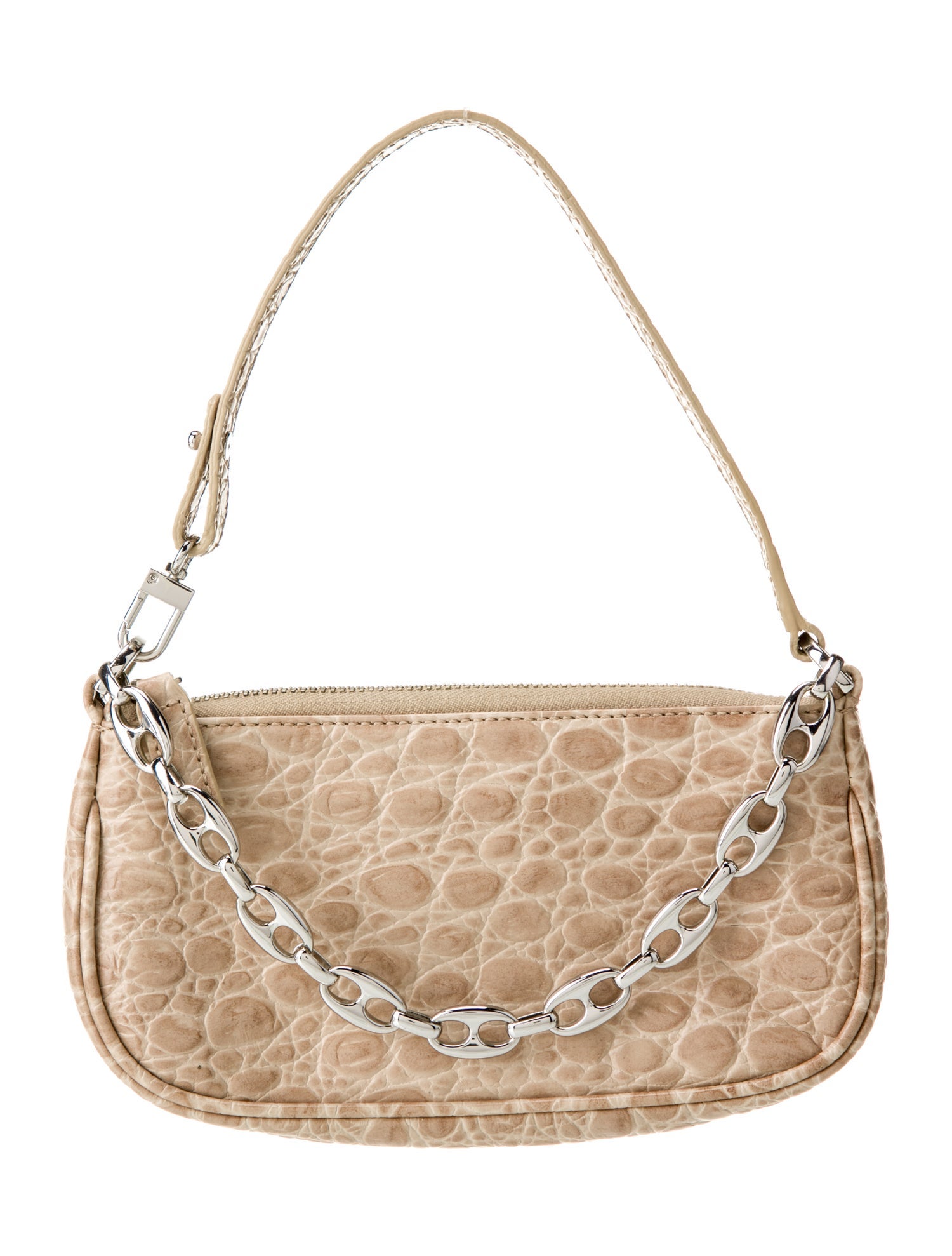 By Far Embossed Leather Top Handle Bag