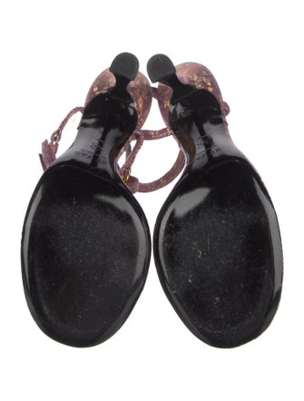 By Far Leather Polka Dot Print Slingback Sandals