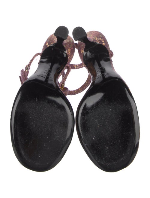 By Far Leather Polka Dot Print Slingback Sandals