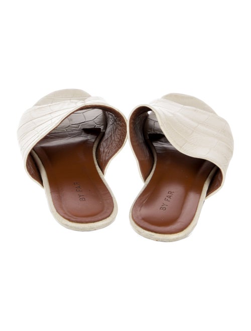By Far Embossed Leather Mules
