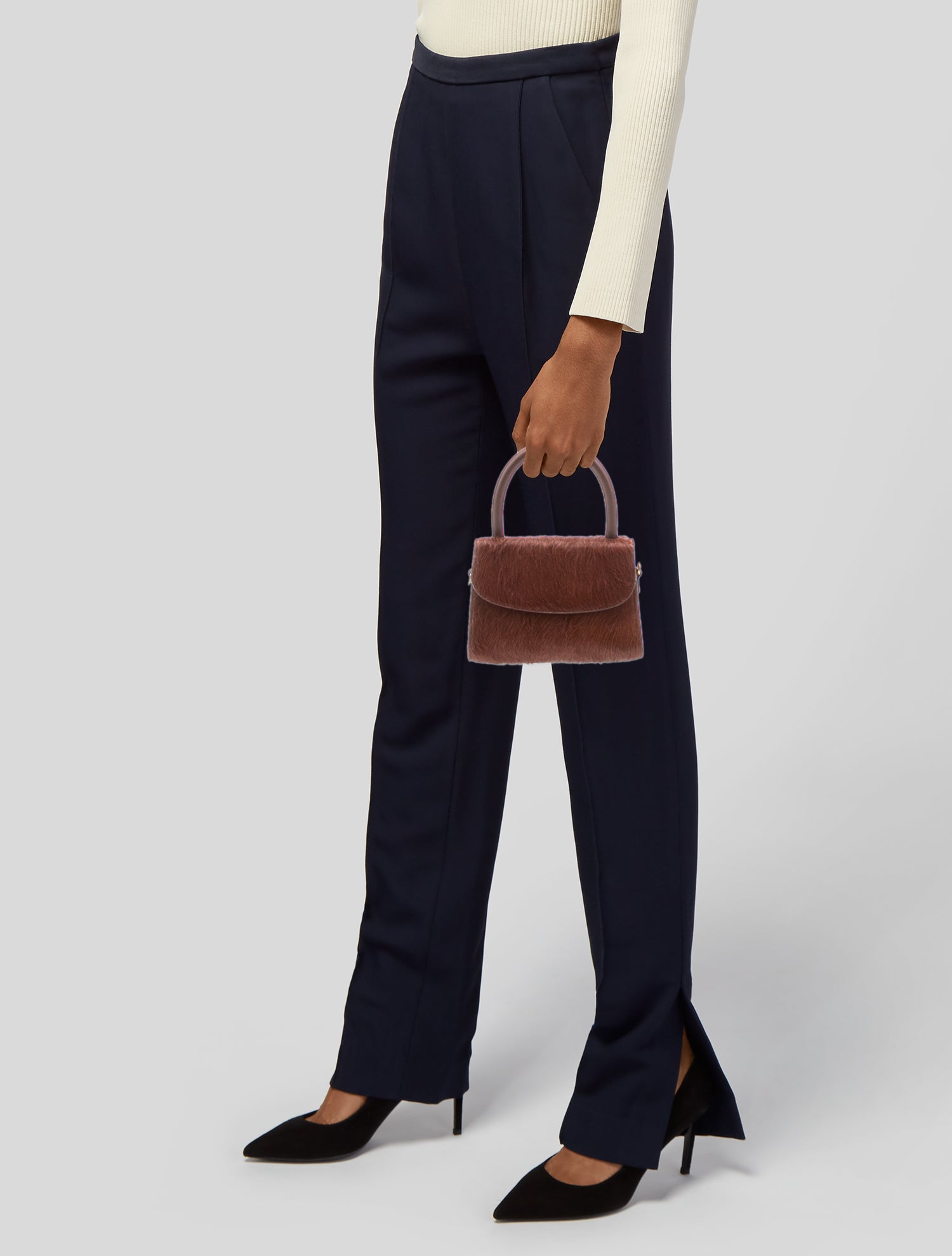 By Far Ponyhair Top Handle Bag