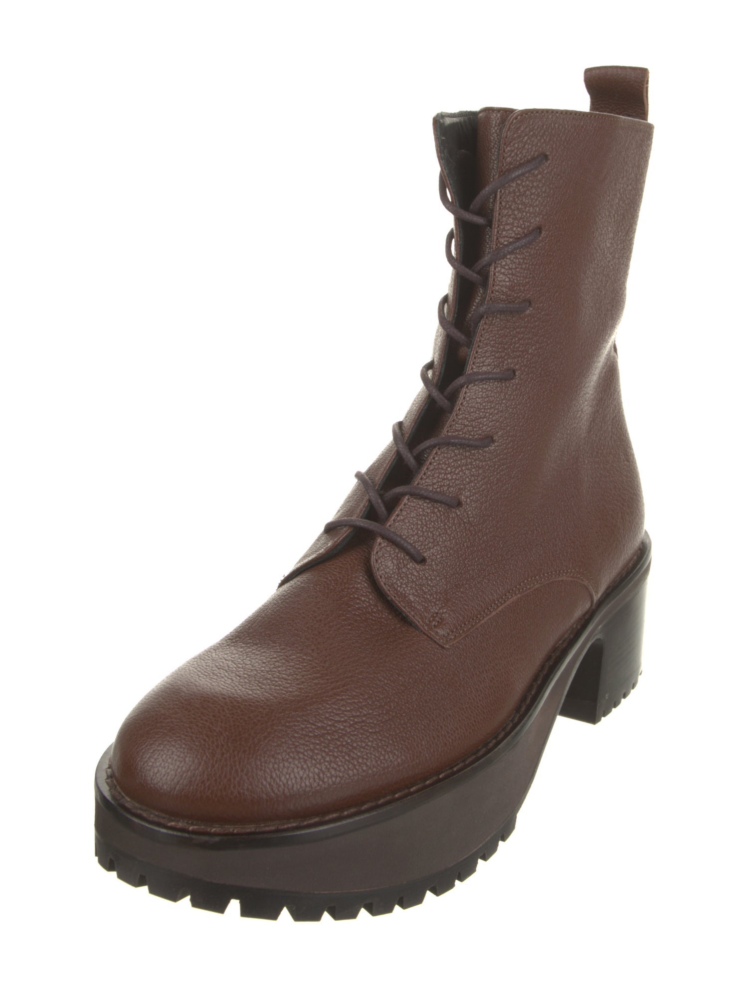 By Far Leather Combat Boots
