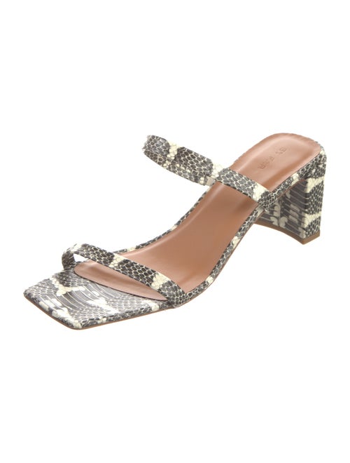 By Far Snakeskin Animal Print Slides