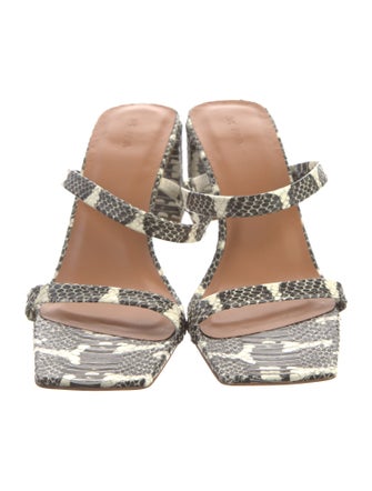 By Far Snakeskin Animal Print Slides