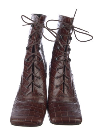 By Far Leather Lace-Up Boots