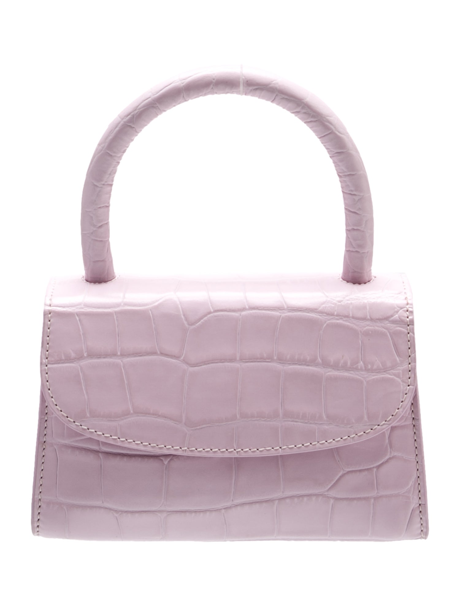 By Far Embossed Leather Top Handle Bag