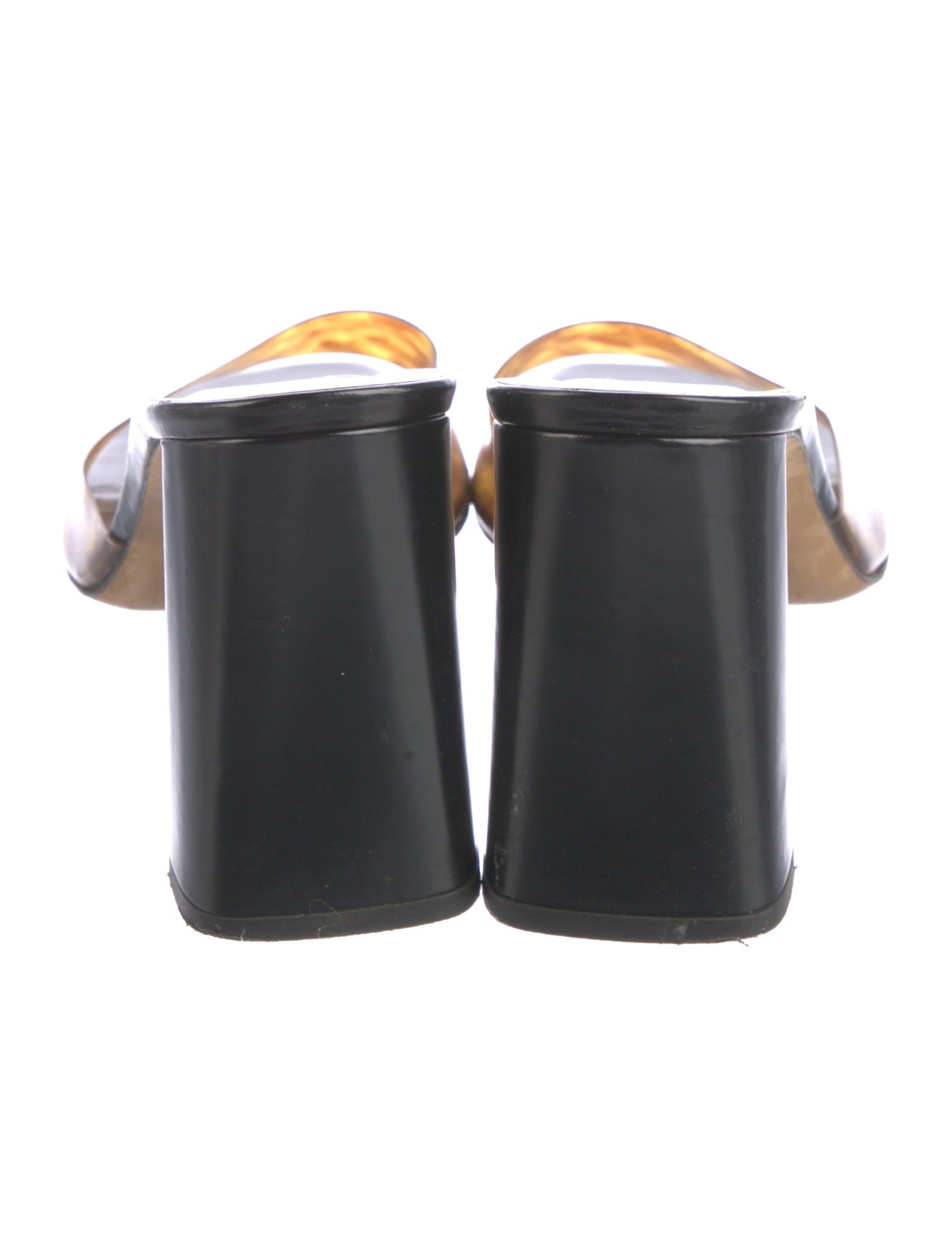 By Far Leather Printed Slides