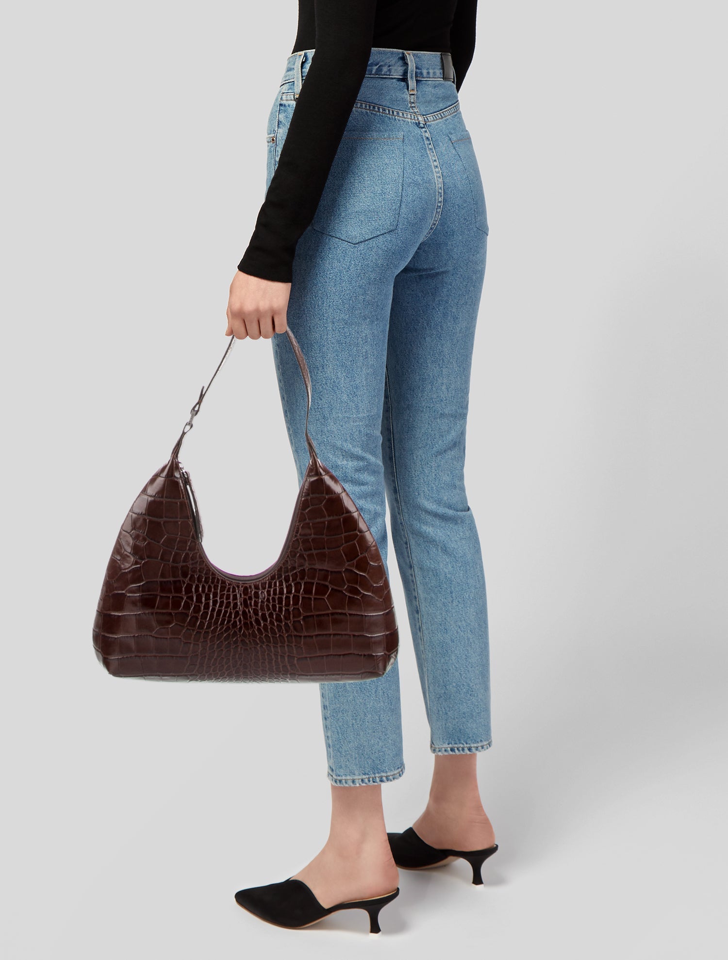 By Far Crocodile Shoulder Bag