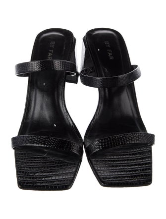 By Far Leather Crystal Embellishments Slides